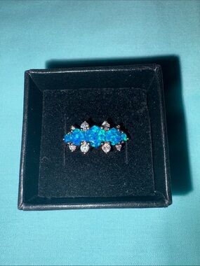 RBP4680 Oh So Sweet Rose Gold/Blue/Green Opal Ring Size 7 NWT